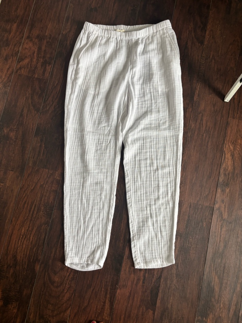 Eileen Fisher White Relaxed Cotton Joggers